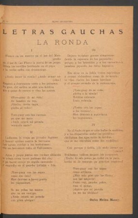 Letras gauchas - La Ronda