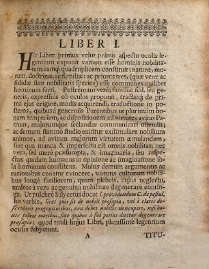 De omnigena hominis nobilitate libri IV : queis pretractantur, quae ad usum et utilitatem de nobilitate hominis naturali ...