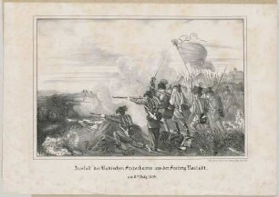 "Ausfall der Badischen Freischaaren aus der Festung Rastadt [Rastatt] am 8ten July 1849."