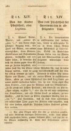 Tit. XIV. Von dem Pflichttheil der Anverwandten in absteigender Linie