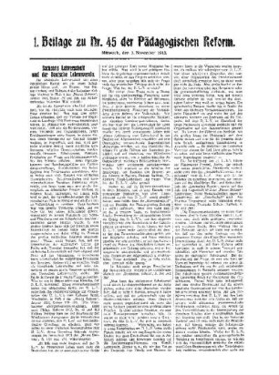 Sachsens Lehrerschaft und der Deutsche Lehrerverein : 1. Beilage zu Nr. 45 der Pädagogischen Reform