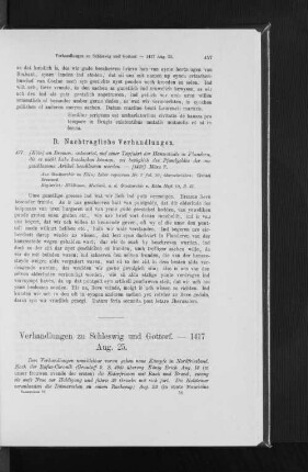 Verhandlungen zu Schleswig und Gottorf. - 1417 Aug. 25.