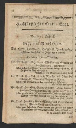 Hochfürstlicher Civil-Etat