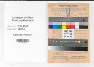 Entnazifizierung Wilhelm Kalteyer , geb. 30.09.1901 (Postbeamter)