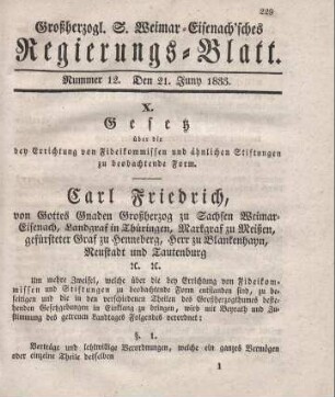 Nr. 12 : 21. Juny 1833