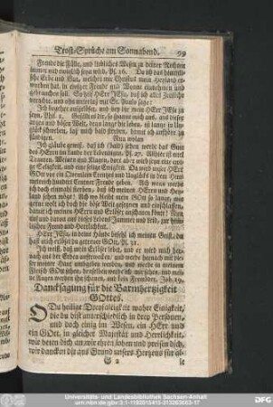Dancksagung für die Barmhertzigkeit Gottes.