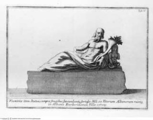 Veteris Latii antiquitatum amplissima collectio: ... Volumen secundum. 5 Teile., 4. Teil: Aricinorum, et Albanarum Rudera, Tafel V: Fluminis item Statua