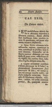 Cap. XXIII. De Dolore colico