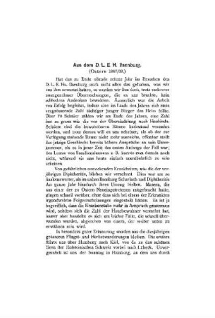 Aus dem D.L.E.H. Ilsenburg : (Ostern 1907/08)