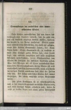 XII. Samenpflanzen der natürlichen oder immerwährenden Wiesen