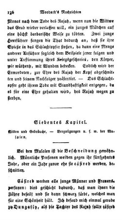 Siebentes Kapitel. Sitten und Gebräuche. Â? Vergnügungen u. s. w. der Malaien.