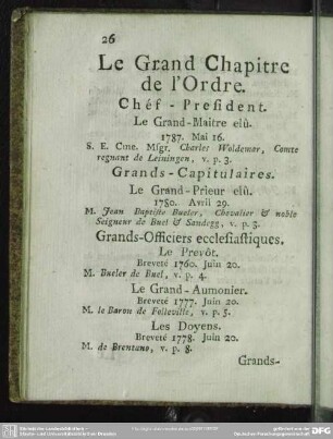 Le Grand Chapitre de l'Ordre