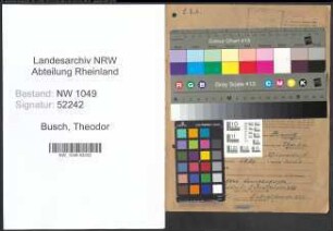 Entnazifizierung Theodor Busch , geb. 12.04.1915 (Kaufmaennischer Angestellter)