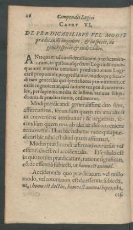 Caput VI. De Praedicabilibus Vel Modis [...]