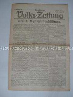 "Berliner Volks-Zeitung" zur Unterzeichnung des Waffenstillstandes
