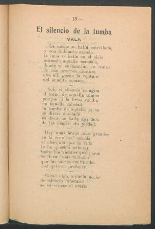 El silencio de la tumba : Vals