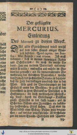 Der geflügelte Mercurius.