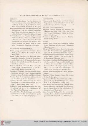 Neuerscheinungen Juni-Dezember 1925