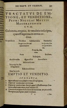 Tractatus De Emtione, Et Venditione.