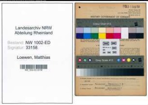 Entnazifizierung Matthias Loewen, geb. 05.05.1909 (Studienrat)
