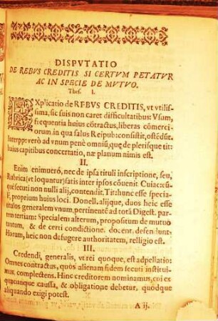 Disp. inaug. de rebus creditis, si certum petatur, in specie de mutuo