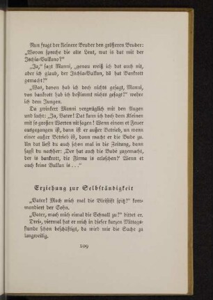 Erziehung zur Selbständigkeit