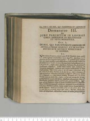 Dissertatio III. De Iure Parentum In Liberos Circa Ingressum In Religionem Et Vota Monastica.