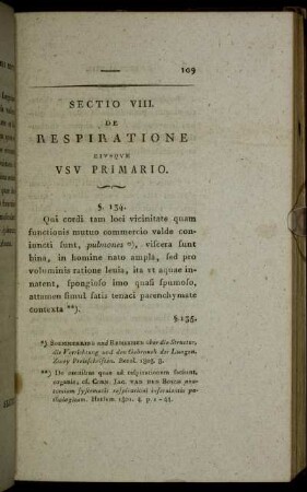 Sectio VIII. De Respiratione Eiusque Usu Primario