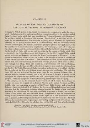 Chapter II: Account of the various Campaigns of the Havard-Boston Expedition to Kerma