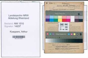 Entnazifizierung Arthur Kueppers , geb. 28.06.1898 (Malermeister)