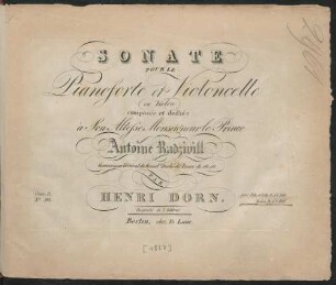 Sonate Pour Le Pianoforte et Violoncelle ou Violon : Oeuv. 5.