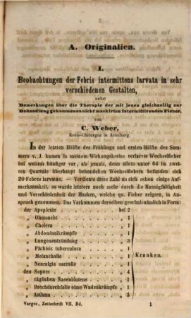 Zeitschrift des Deutschen Chirurgen-Vereins für Medicin, Chirurgie und Geburtshülfe. 7. 1853