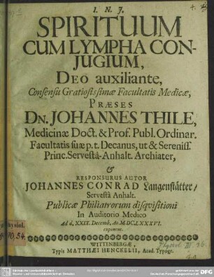 Spirituum cum lympha coniugium