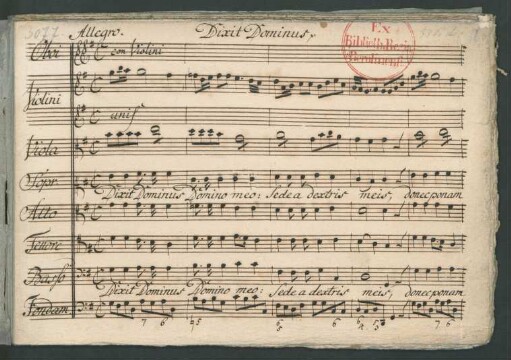 Dixit Dominus; V (4), orch, bc; G-Dur; MülH 164/3