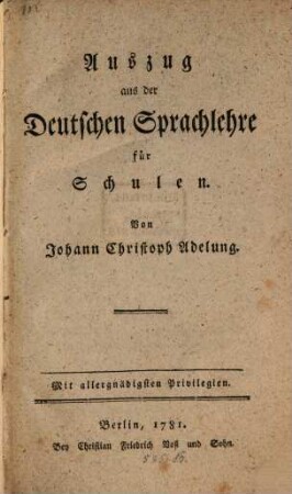Auszug aus der deutschen Sprachlehre für Schulen