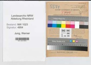 Entnazifizierung Werner Jung , geb. 11.11.1899 (Vertreter)
