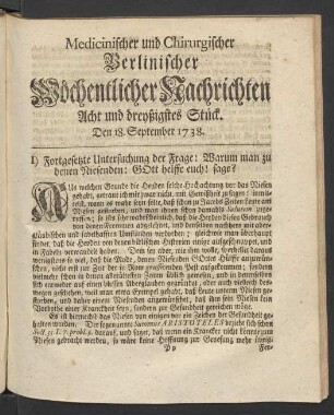 Acht und dreyssigstes Stück
