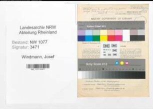 Entnazifizierung Josef Windmann , geb. 25.10.1912 (Polizist)