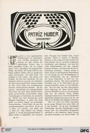 Ausstellung der Künstlerkolonie in Darmstadt, [2]: Patriz Huber, Darmstadt