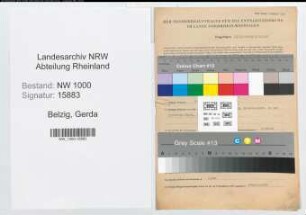 Entnazifizierung Gerda Belzig, geb. 15.09.1911 (Sekretaerin)