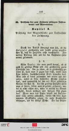 B. Prüfung der zum Zeichnen nöthigen Instrumente und Materialien