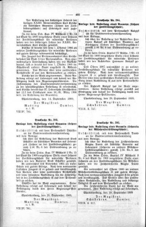 In nicht öffendlicher Sitzung (282,283,284,285), 06. Oktober 1909
