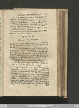 Tit. XVII. De Imperio in Personam.