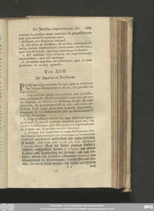 Tit. XVII. De Imperio in Personam.