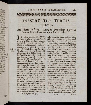 385-387, Dissertatio Tertia