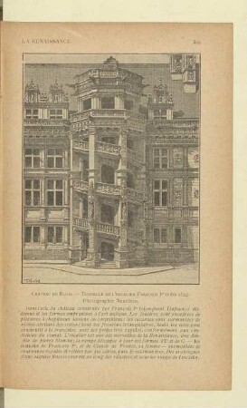 Chateau de Blois. - Tourelle de l'escalier François Ier (vers 1524). Photographie Neurdein