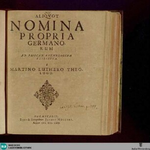 Aliquot nomina propria Germanorum ad priscam etymologiam restituta