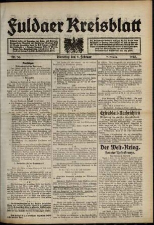 Ausgabe vom Dienstag, den 09. Februar 1915.