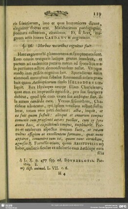 §. 86. Morbus veteribus cognitus fuit