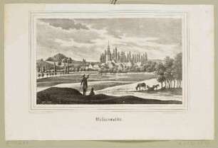 Ortsansicht von Wellerswalde (Liebschützberg-Wellerswalde), nördlich von Oschatz, aus Sachsens Kirchen-Galerie von Hermann Schmidt, Bd. 3, 1840